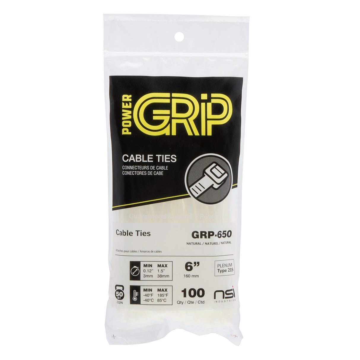 Cable Ties 50lb 100PK 6-18"