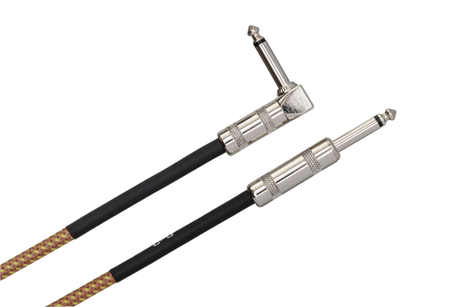 GTR518R Tweed Guitar Cable Straight to Right-angle