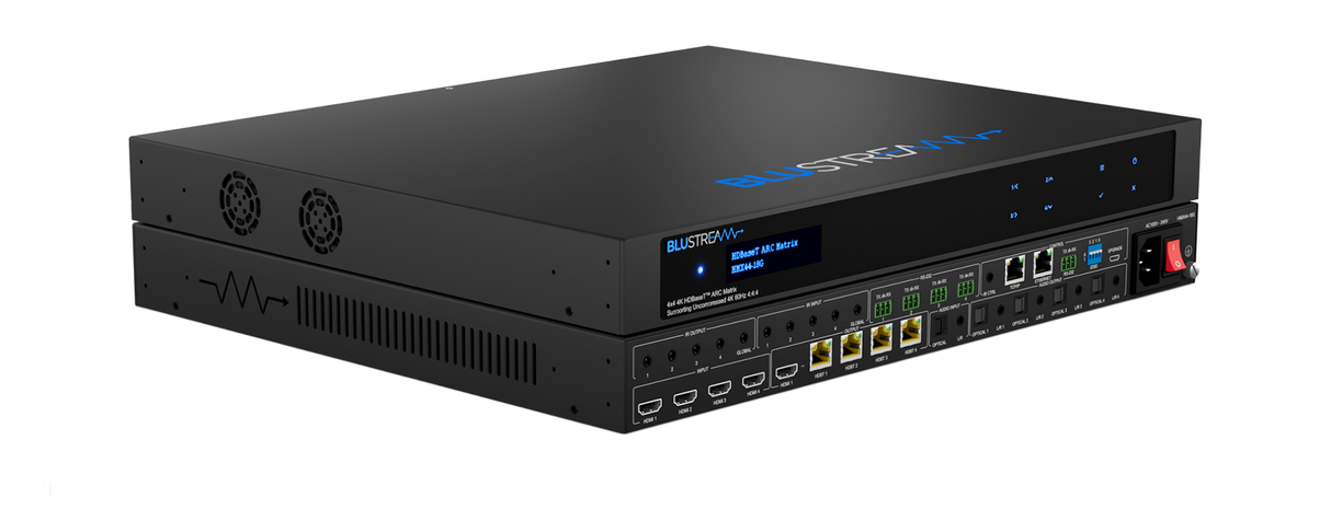 HMX44-18G-KIT 4x4 HDBaseT™ ARC Matrix Supporting Uncompressed 4K 60Hz 4:4:4