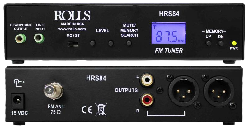 ROLLS HRS84 FM Digital Tuner with XLR Outputs