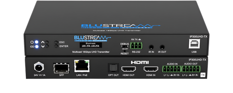 IP300UHD-TX 4K 60Hz UHD HDMI Video over IP Transmitter with PoE over 1Gb Network