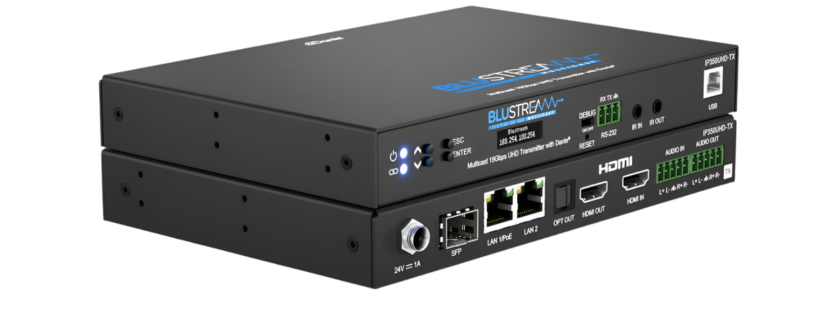 IP350UHD-TX IP Multicast HDMI2.0 Video Transmitter with Dante® 4K 60Hz