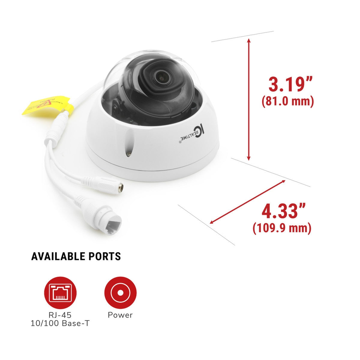 IPEG-D40F-IRW2 Edge 4MP IP Dome Fixed 2.8mm Lens - Small Size Vandal Dome