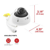 IPEG-D40F-IRW2 Edge 4MP IP Dome Fixed 2.8mm Lens - Small Size Vandal Dome