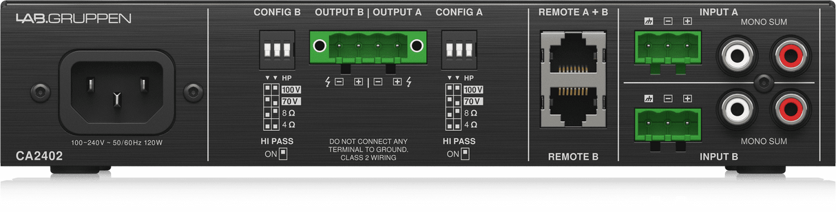 CA-2402 2 x 240 Watt Commercial Amplifier with Energy Star Certification