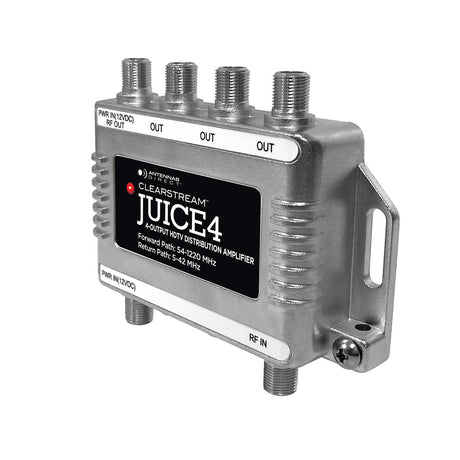 JUICE4 4 Output TV / CATV Distribution Amplifier 8.5dB per port Waterproof
