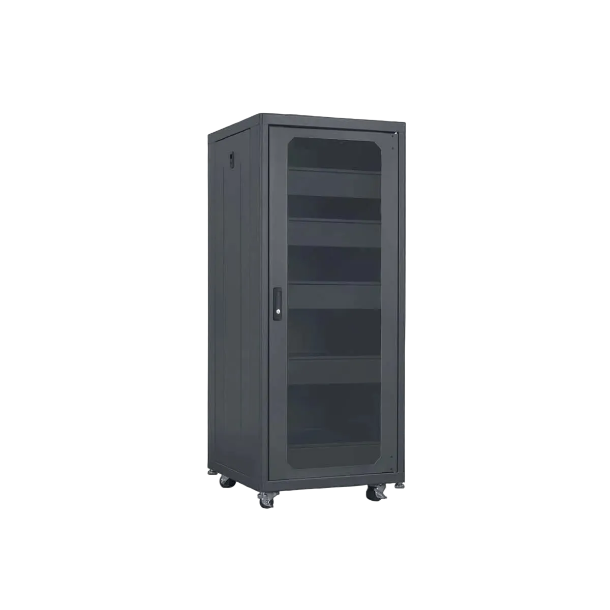 LCDR-2724 27U x 24"D Designer AV Rack with Tempered Glass Door