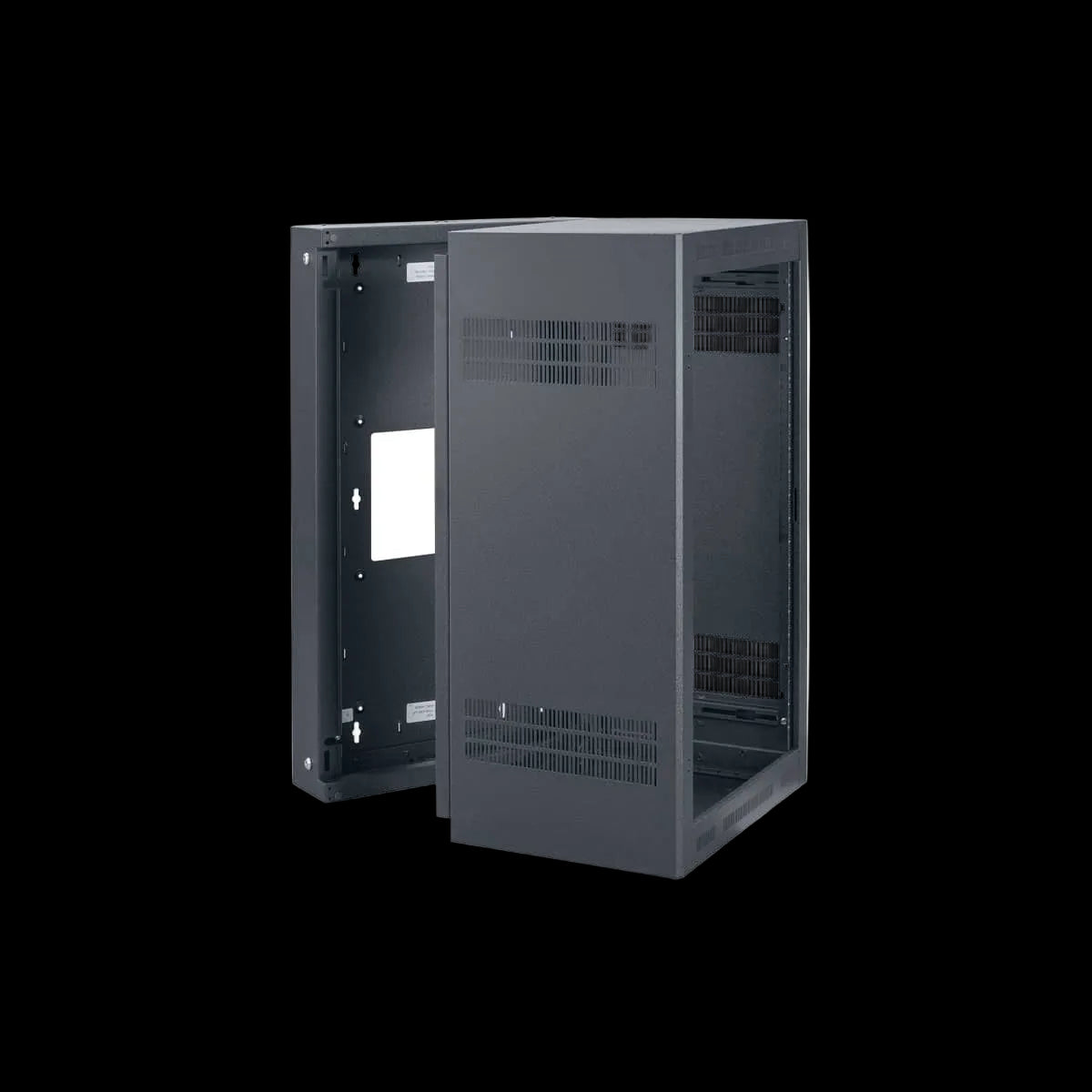 LWR-2123 Rack-Sectional Wall Mount-21u, 23in Deep, 1pr Adj Rails, Blk