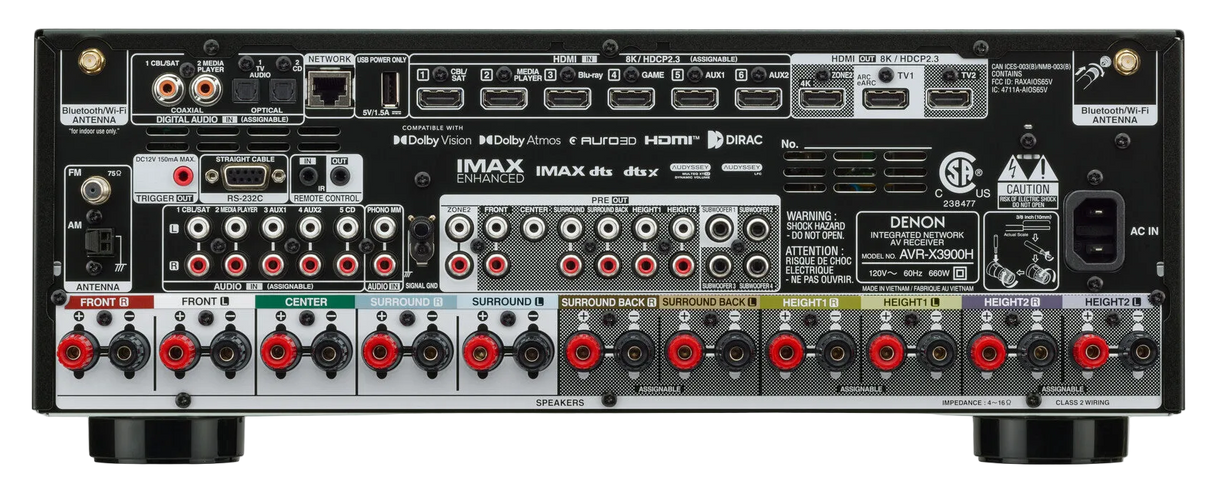 AVR-X3900H 9.4 Channel 105W 8K AV Receiver Powered by HEOS™