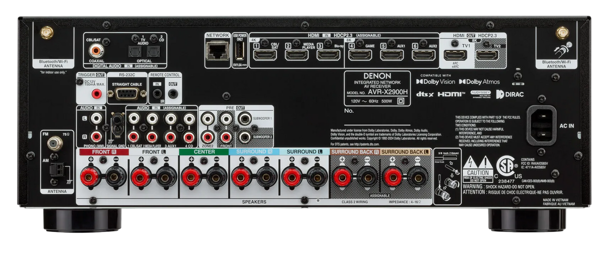 AVR-X2900H 7.2 Channel 95W 8K AV Receiver