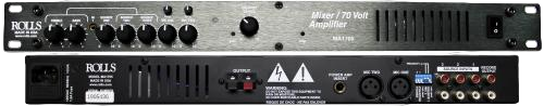 ROLLS MA1705 70 Watt 70 Volt Mixer/Amplifier 1U