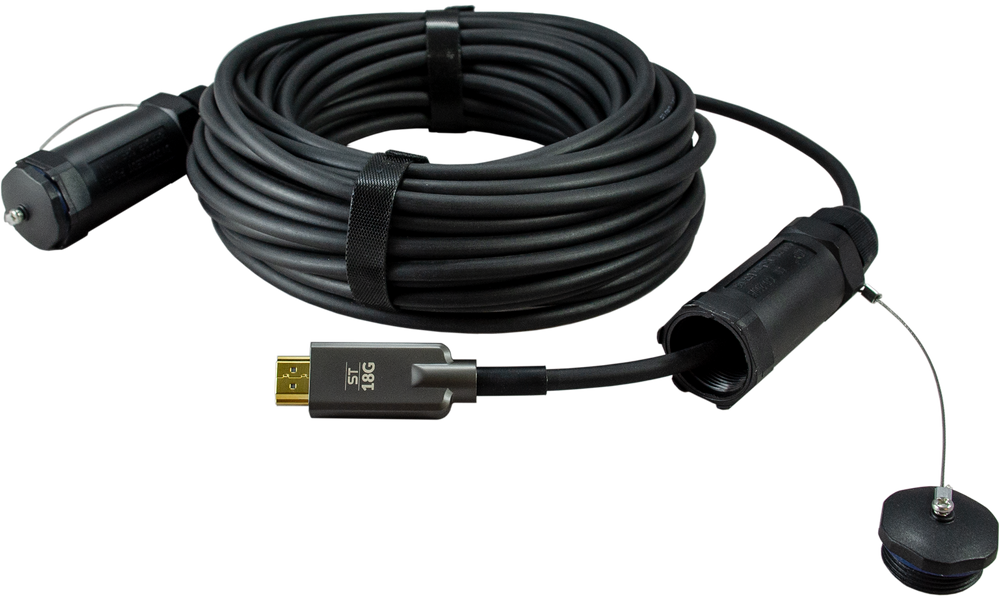 MOFO-HD20ST-030 MOFO™ Media Over Fiber Optic cable HDMI 2.0 Tactical Micro-Armored 30-60M Lengths