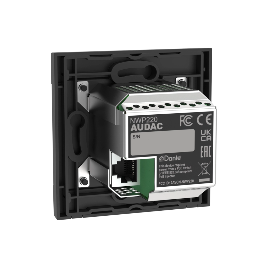 NWP220 Dante Enabled PoE Network Input Panel w/2 XLR and integrated Bluetooth