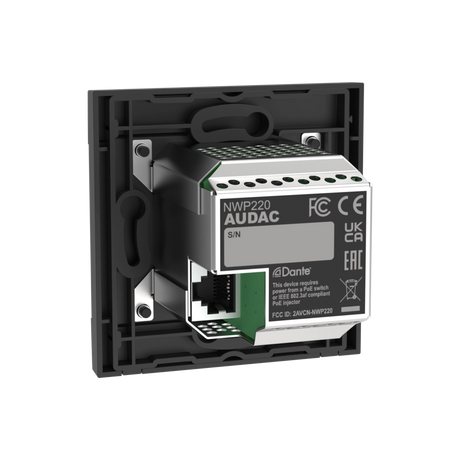 NWP220 Dante Enabled PoE Network Input Panel w/2 XLR and integrated Bluetooth