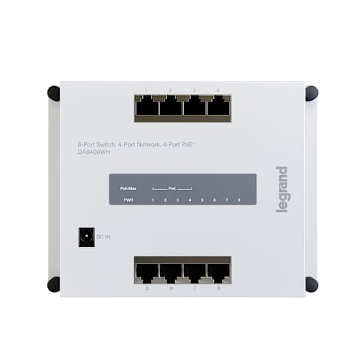 DA8400WH 8-Port Switch: 4-Port Network, 4-Port PoE+