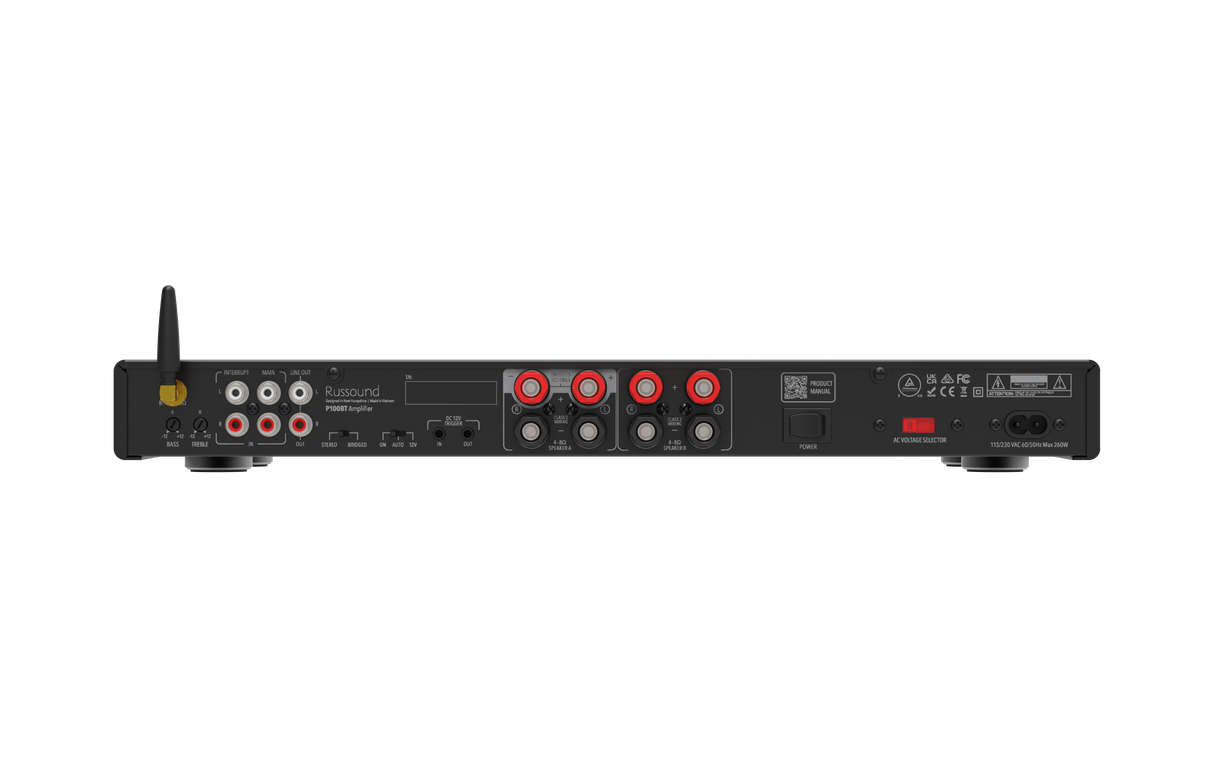 P100BT 2 Channel 100W Stereo Power Amplifier with Bluetooth