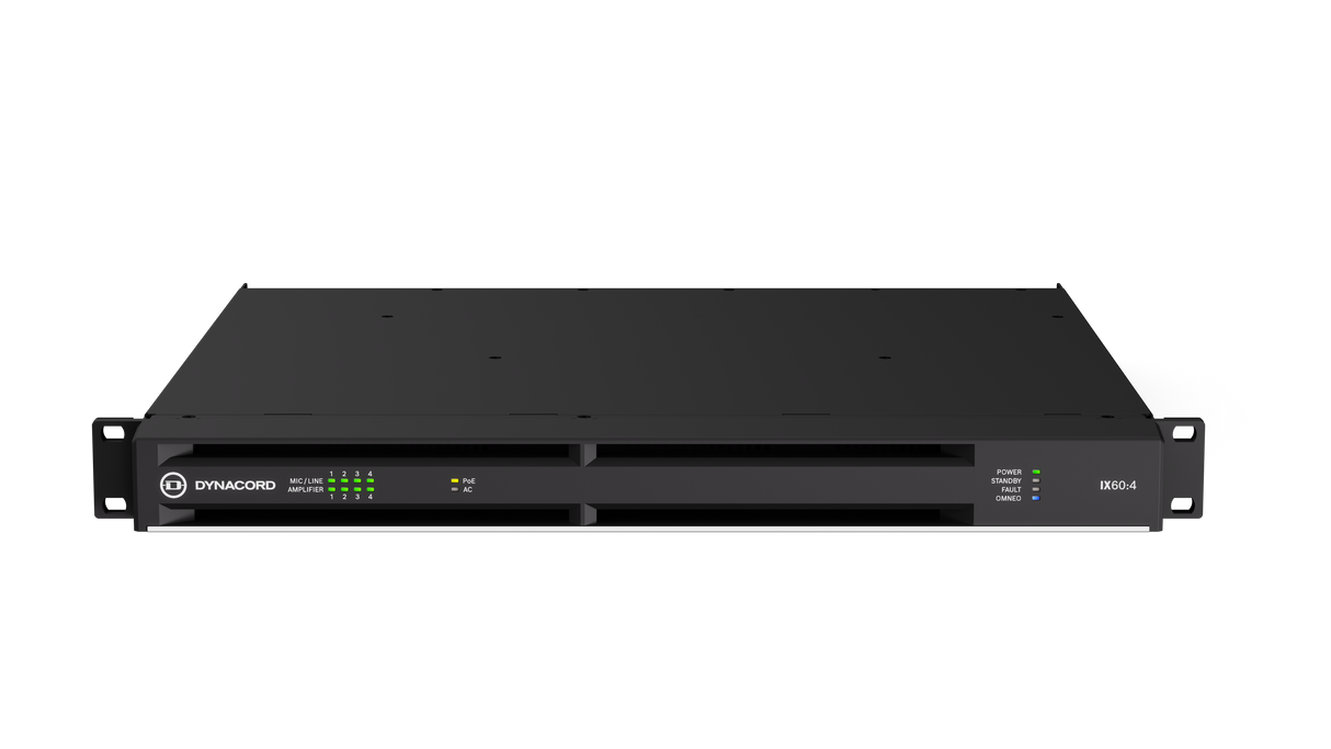 IX60:4-US 4-Channel Networked Dsp Amplifier With 6 Kw Powertank For Hi-Z And Lo-Z Operation, 8 X 8 Dante With