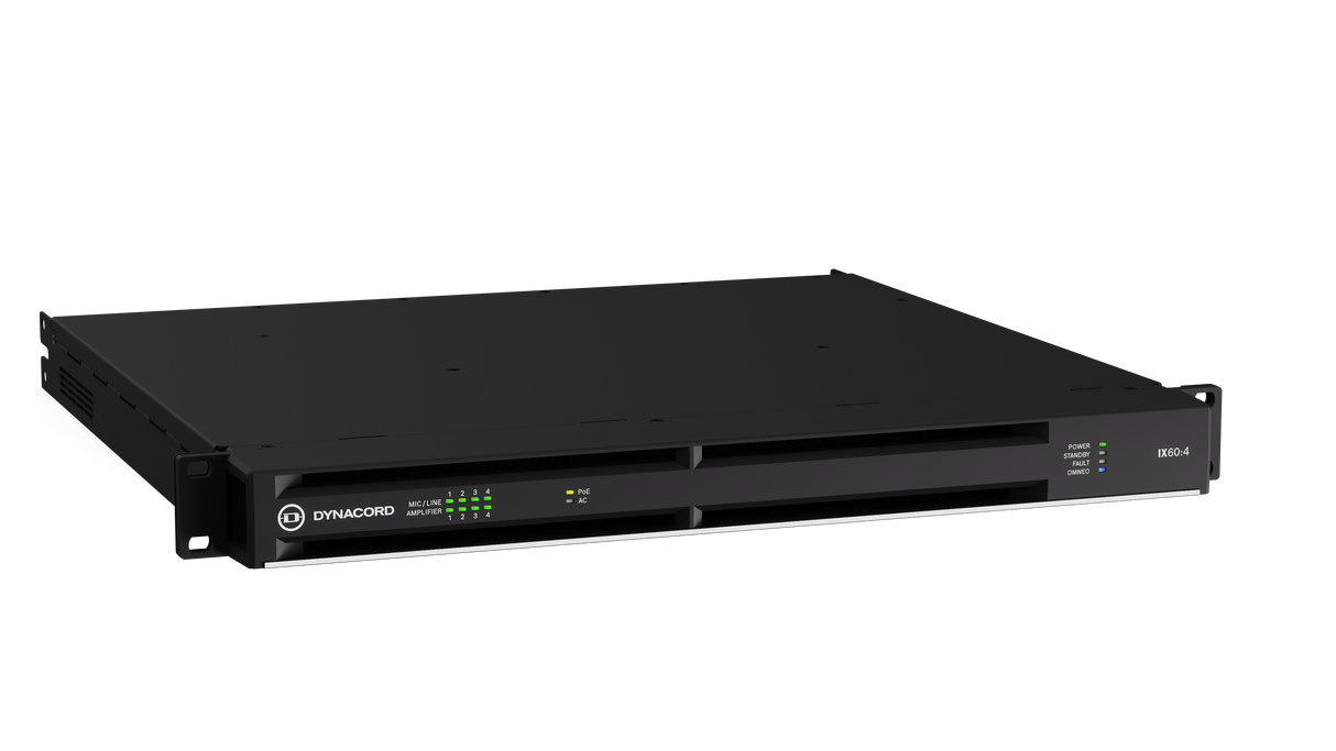 IX60:4-US 4-Channel Networked Dsp Amplifier With 6 Kw Powertank For Hi-Z And Lo-Z Operation, 8 X 8 Dante With