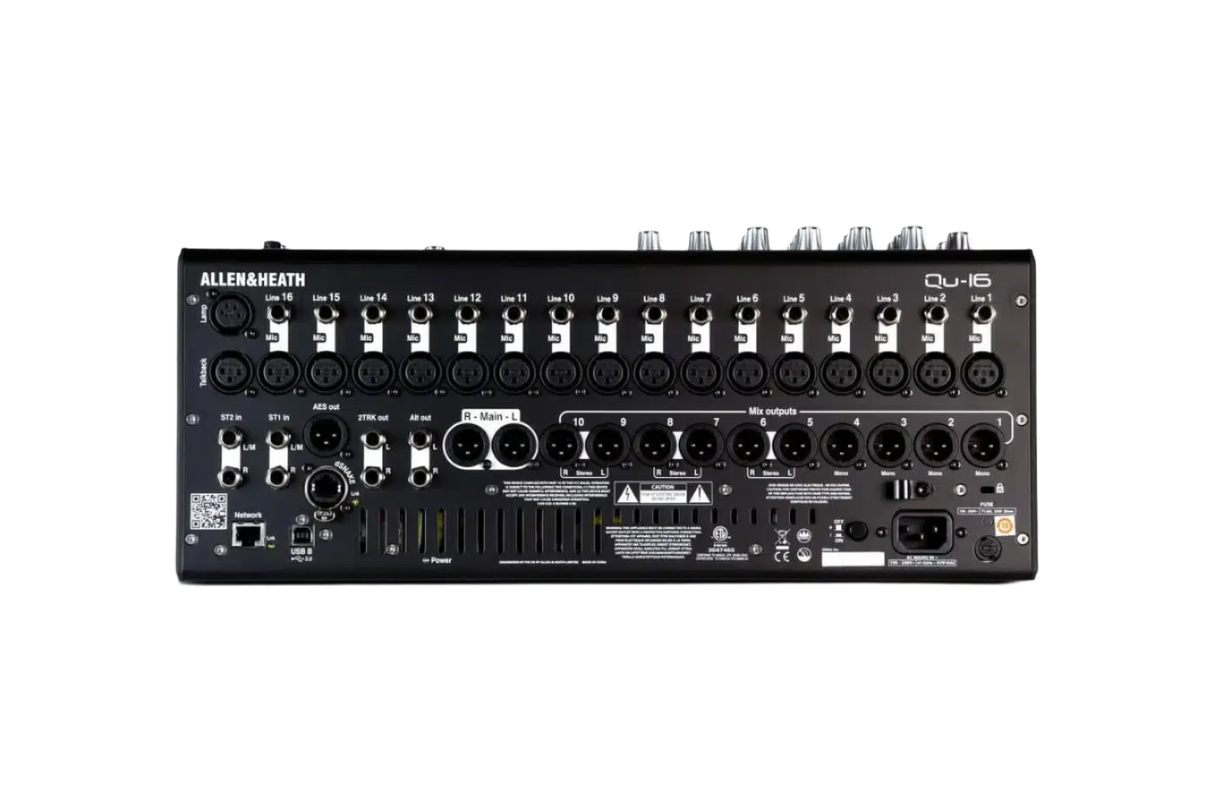 QU-16C 16 channel rack mount digital Compact 22in / 12out Digital Mixer