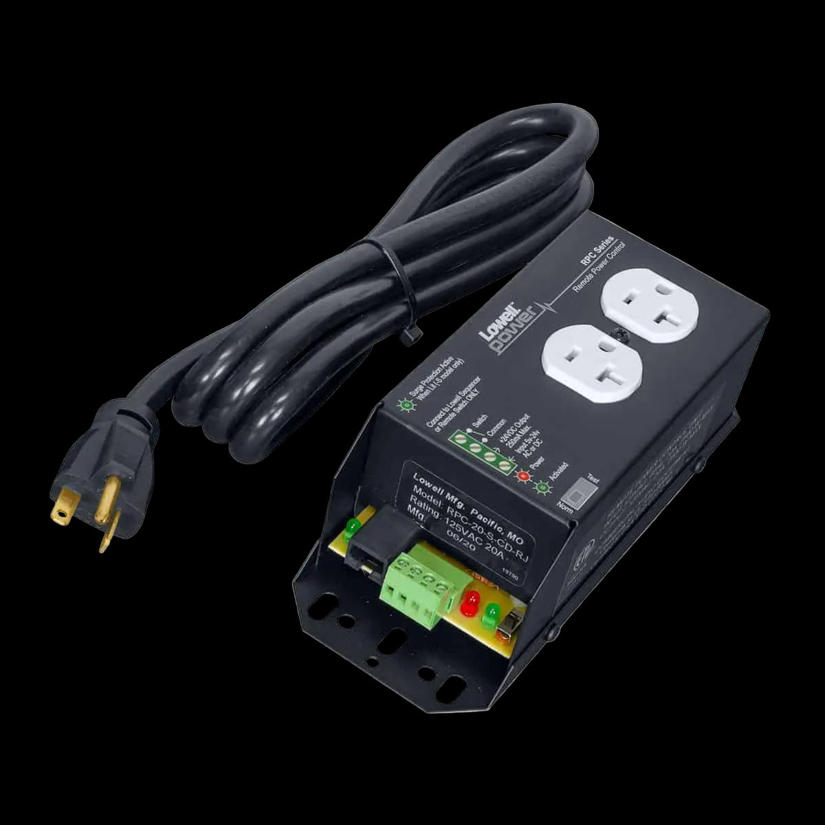 RPC-20-SCD Remote Power Control with 2–20A Outlets, Surge Suppression