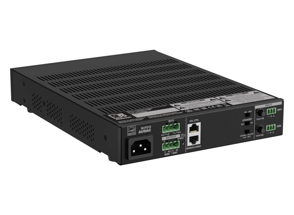 SCP212 Dual-Channel Power Amplifier - 2 x 120W @ 4 Ohm - 240W @ 70/100V (bridged mono)