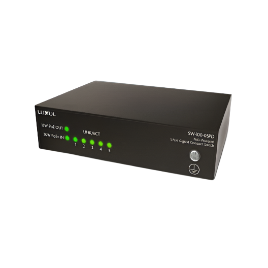 SW1005PD 5 Port Unmanaged PoE+ Switch With POE Passthrough