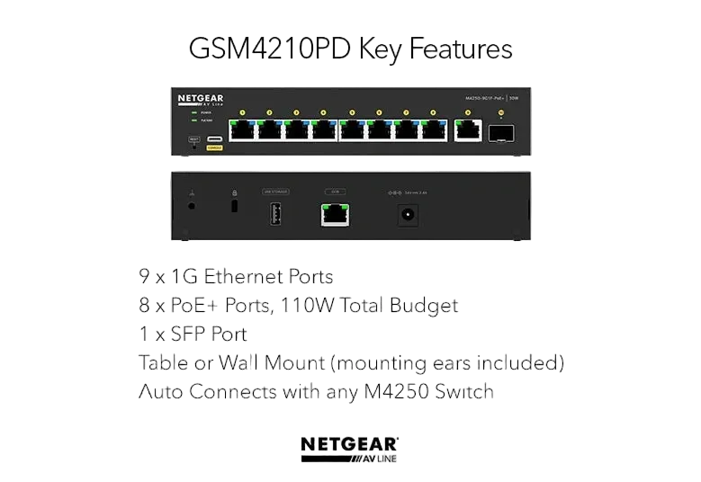 GSM4210PD-100NAS 8 Ports Manageable 10 Gigabit Ethernet 10gbase-T