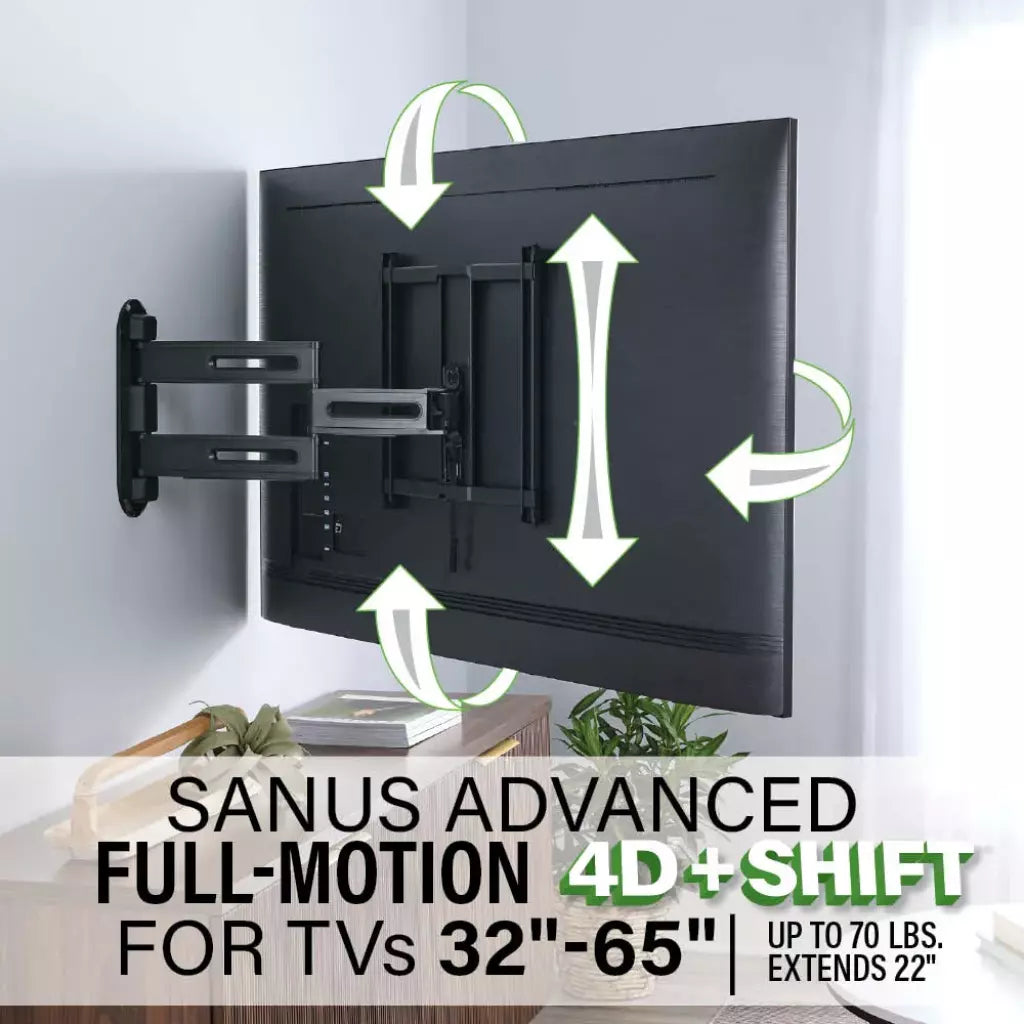 VMF822-B2 Advanced Full-Motion 4D® + Shift™ TV Wall Mount for TVs 32" - 65"