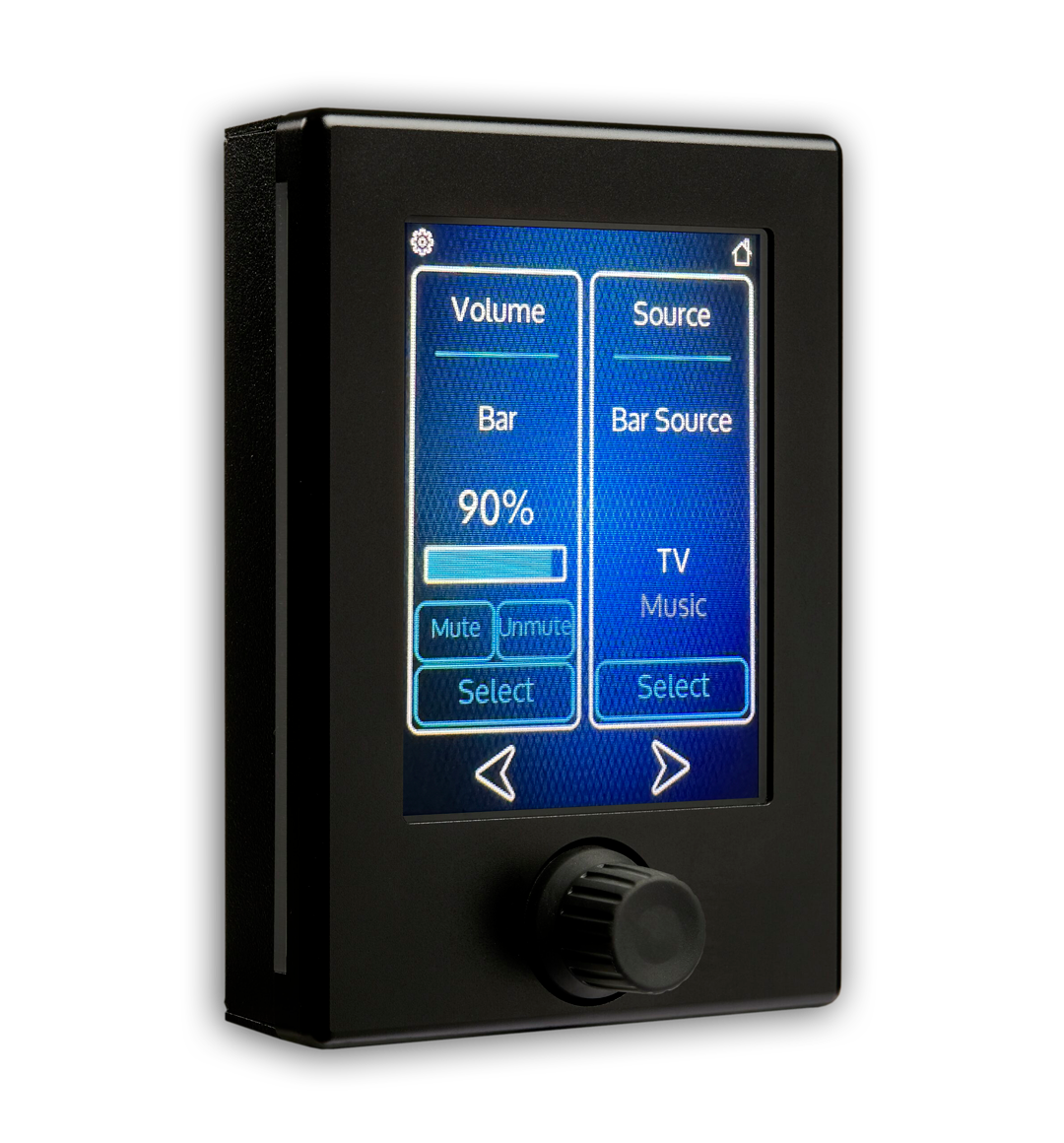 PoE Powered Wall Controller Full Color Touch Screen with Rotary Encoder