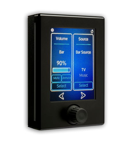 PoE Powered Wall Controller Full Color Touch Screen with Rotary Encoder