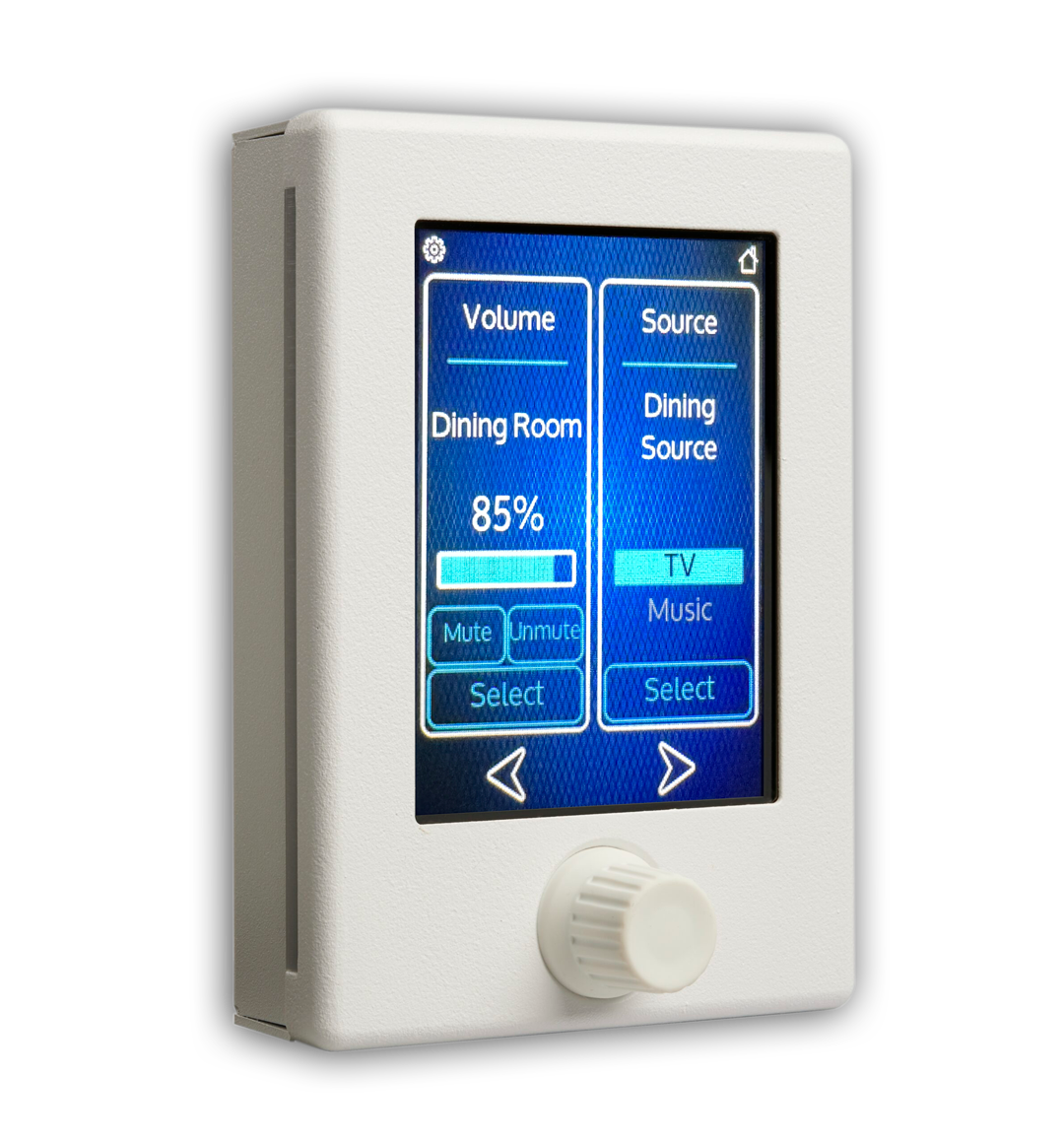 PoE Powered Wall Controller Full Color Touch Screen with Rotary Encoder