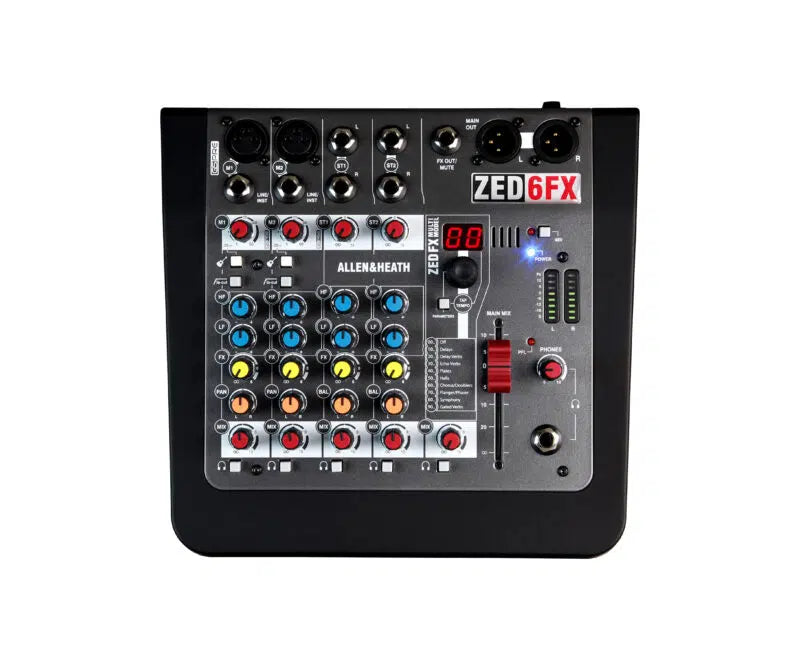AH-ZED6FX 2 Mic/Line with Active DI, 2 Stereo Inputs, 2-band EQ, 24 bit effects with 99 presets