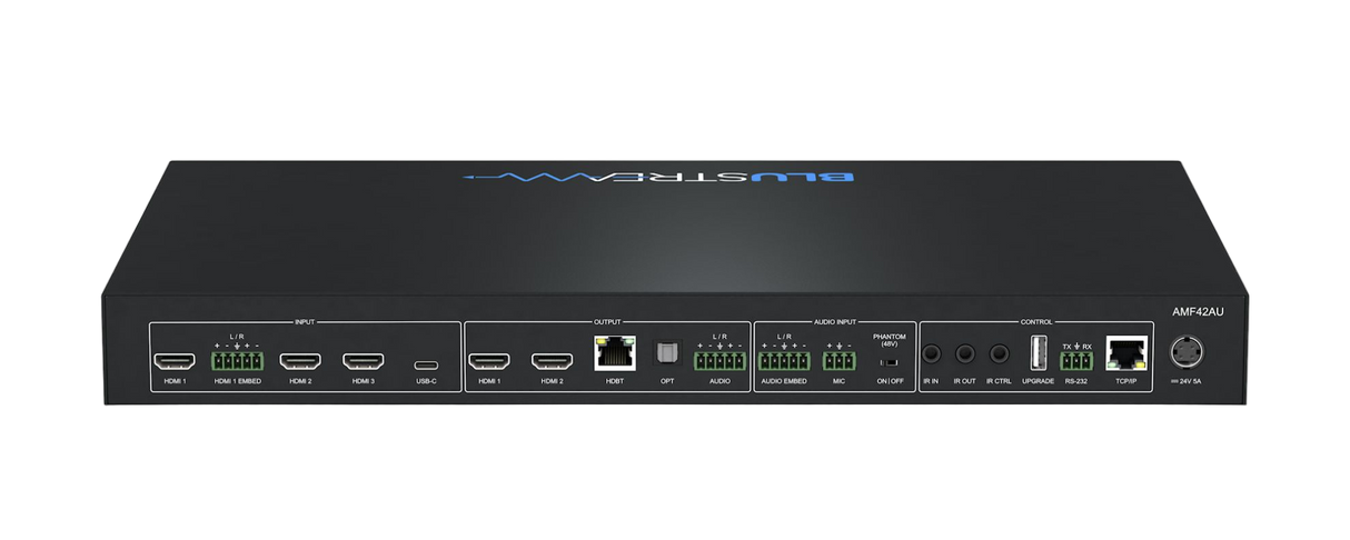 AMF42AU 4 X 2 Seamless Presentation Switcher with Audio/Mic Mixing