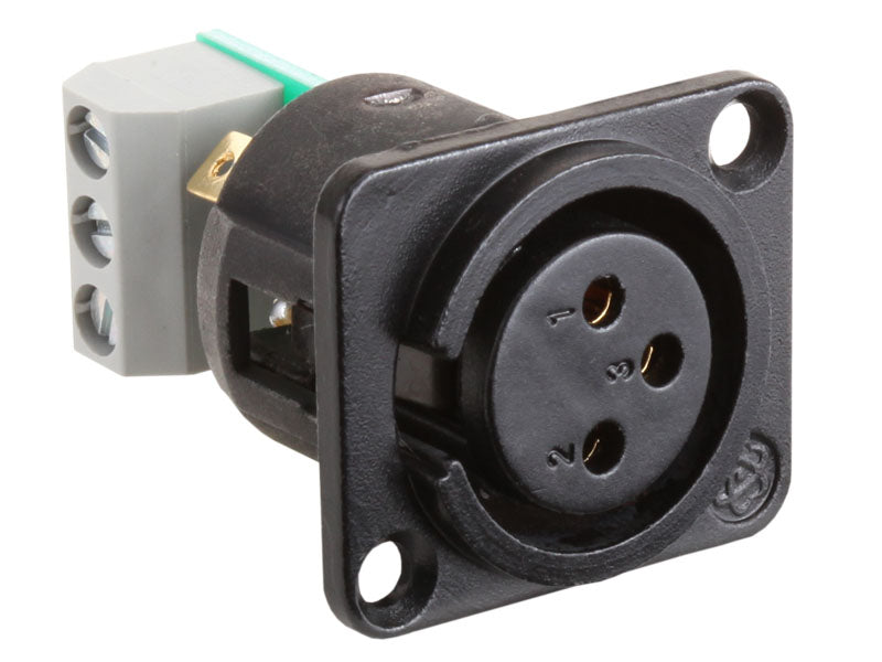 AMS-ALF XLR 3-Pin Female Jack Terminal Block Connections