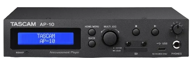 AP-10 2-Channel Announcement SD Player with External Control