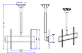 AS-CM3260 Ceiling Mount for Most 32-60" TV's