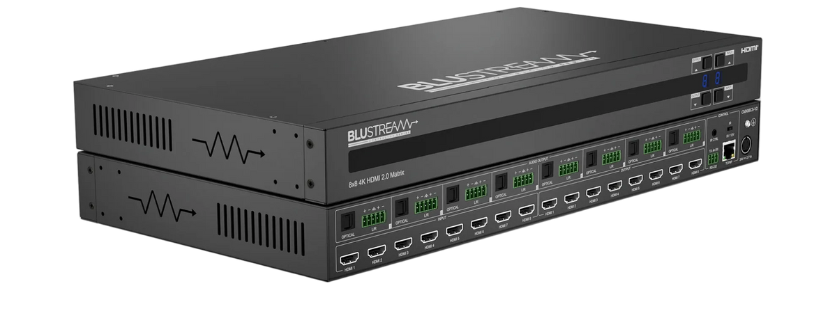 CMX88CS-V2 Contractor 8x8 4K 18Gbps HDMI 2.0 Matrix with Optical & Analogue Audio Breakout, EDID Management and