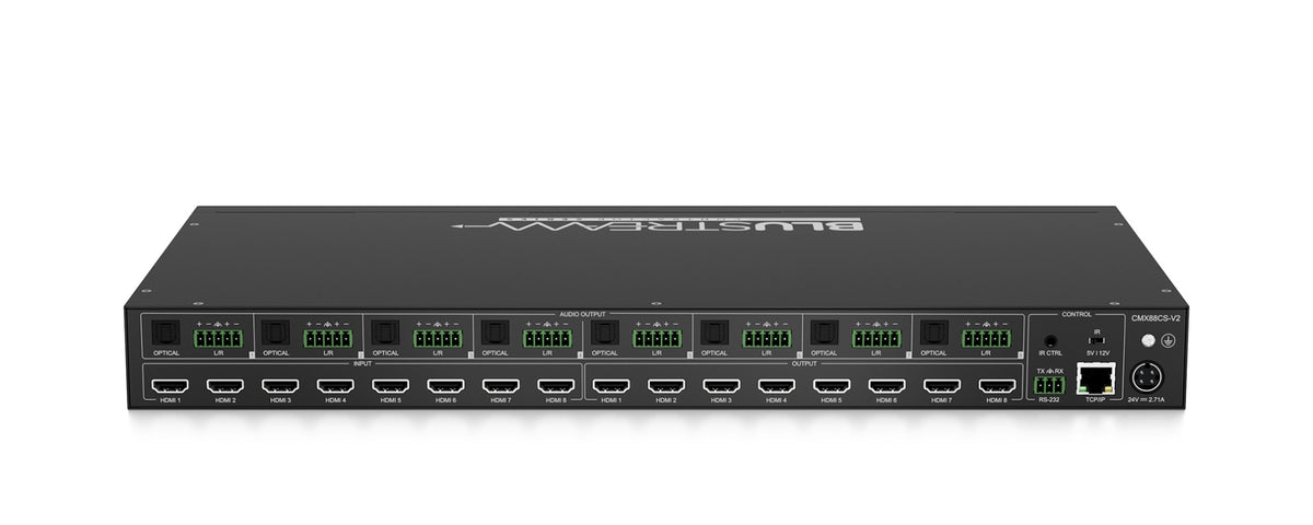 CMX88CS-V2 Contractor 8x8 4K 18Gbps HDMI 2.0 Matrix with Optical & Analogue Audio Breakout, EDID Management and