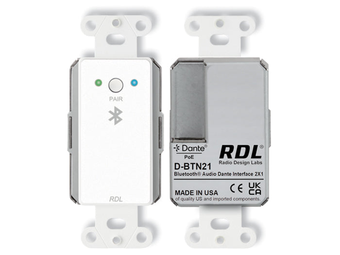 D-BTN21 Wall-Mounted Bluetooth®  Dante Interface