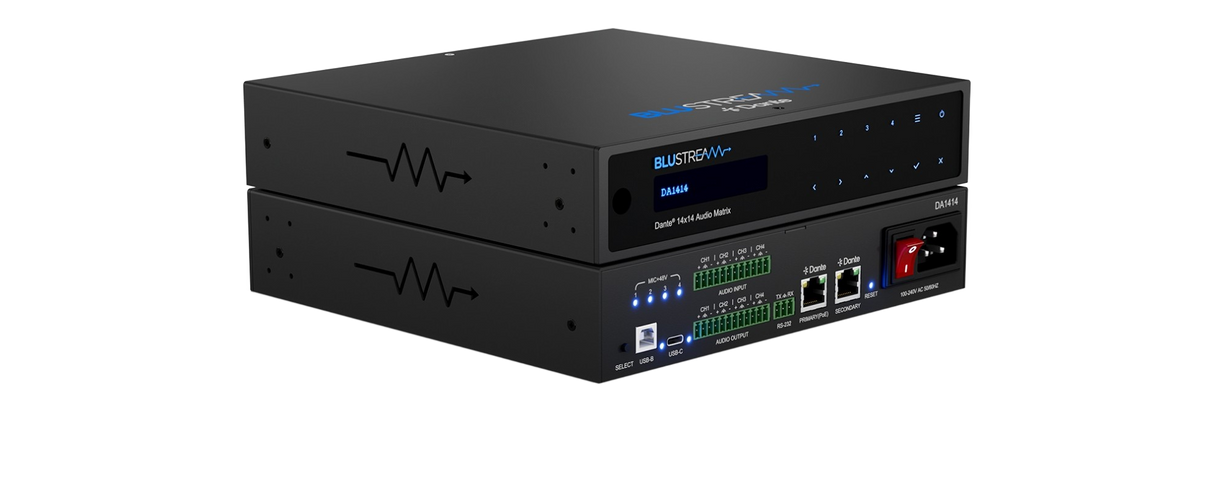 DA1414 14x14 Audio Matrix with Dante® and USB