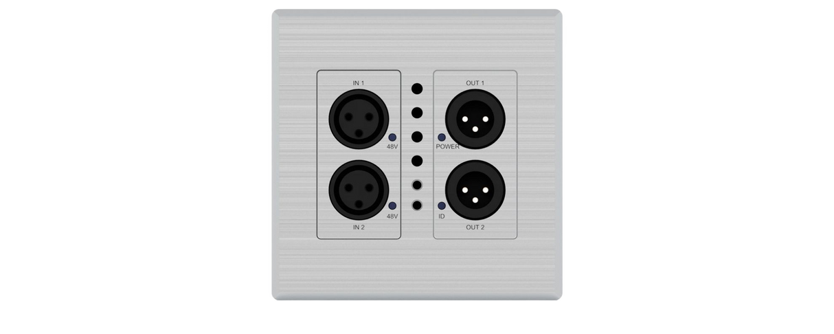 DA22XLR-WP-US-V2 Line / MIC 2+2 XLR Dante® Audio Wall Plate