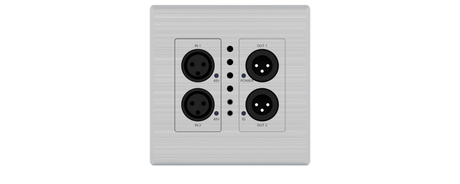 DA22XLR-WP-US-V2 Line / MIC 2+2 XLR Dante® Audio Wall Plate