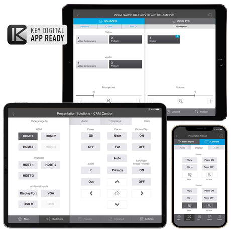 KD-App iOS app for free control of Key Digital app-ready devices and systems via network