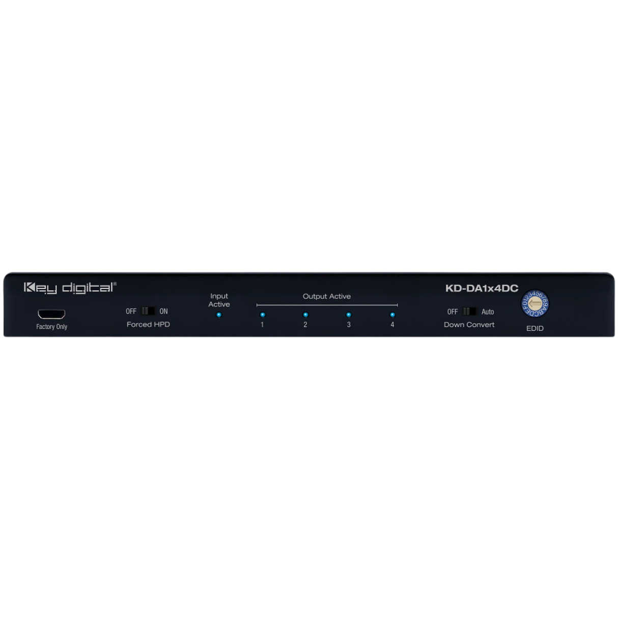 KD-DA1x4DC Distribution Amp 4K 18G 4 Output HDMI Splitter