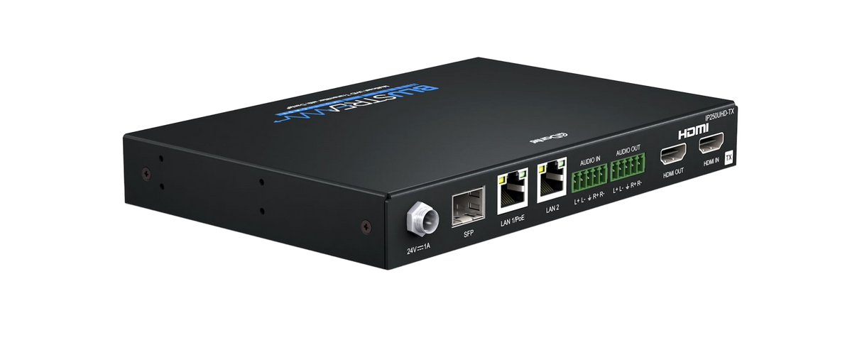 IP250UHD-TX IP Multicast UHD Video Transmitter Over 1gb Network Featuring Dante Integration