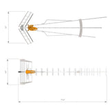 149784 DAT BOSS LR UHF Antenna W/Pre-Amplifier Long Range/Fringe