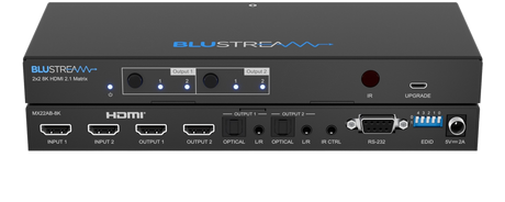 MX22AB-8K 2x2 8K HDMI 2.1 Matrix with Audio Breakout