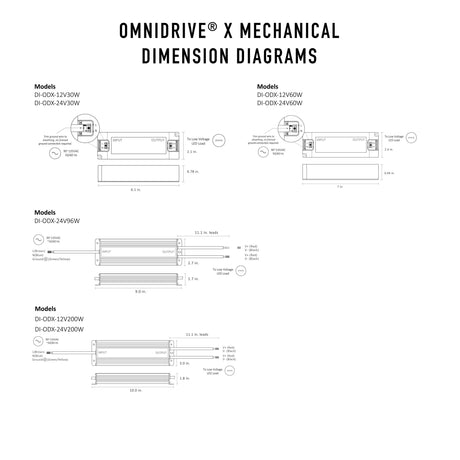 OMNIDRIVE X 24V 60W 2in1 Electronic and 010V LED Dimmable Driver Indoor/Outdoor Rated Junction Box