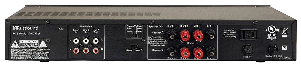 P75 Amplifier 75W 2 Channel Dual Source