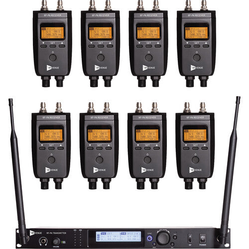 RF-PA-8PACK RF PA Kit Dual Channel Transmitter with 8 Receivers